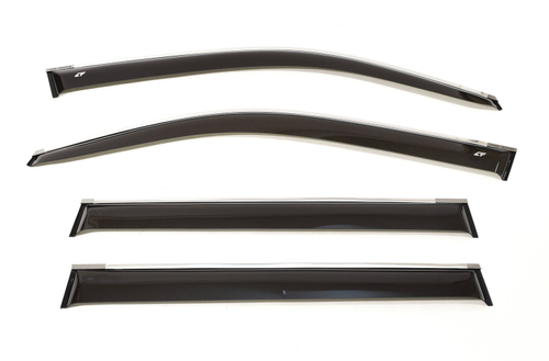 Дефлекторы боковых окон Cobra Tuning на Toyota Land Cruiser Prado 150 5 дв. 2009-2014, 2014 широкие хромированный молдинг арт.TE23109CR