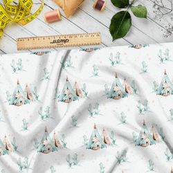 Ткань муслин сказочные вигвамы