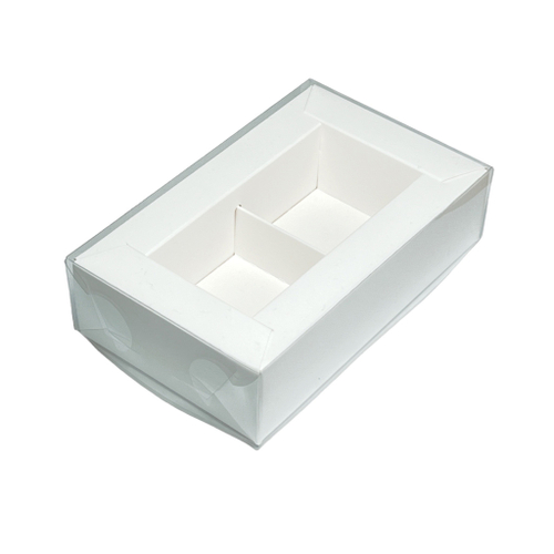 Коробка для конфет с пластиковой крышкой 115*70*30 мм (2) (белая), 50шт