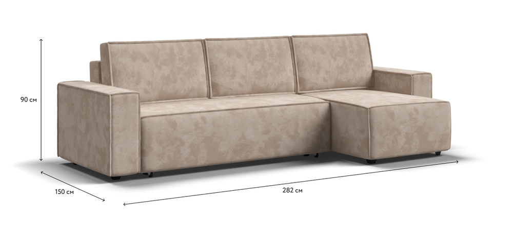 Угловой диван Норд Велюр Алькантара пепел