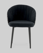 Стул Пасаденика велюр черный, спинка гусиная лапка