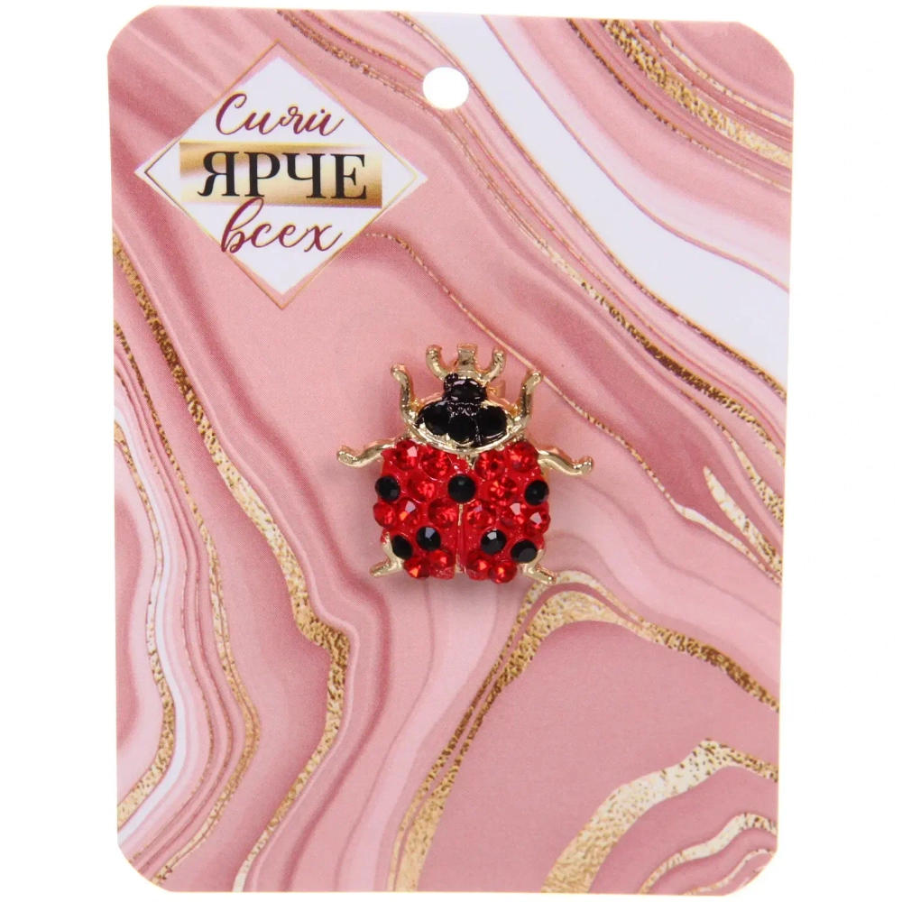 Брошь «GOLD Podarok», Божья коровка, цвет как на фото, 2.1*1.8см (символ Удачи)