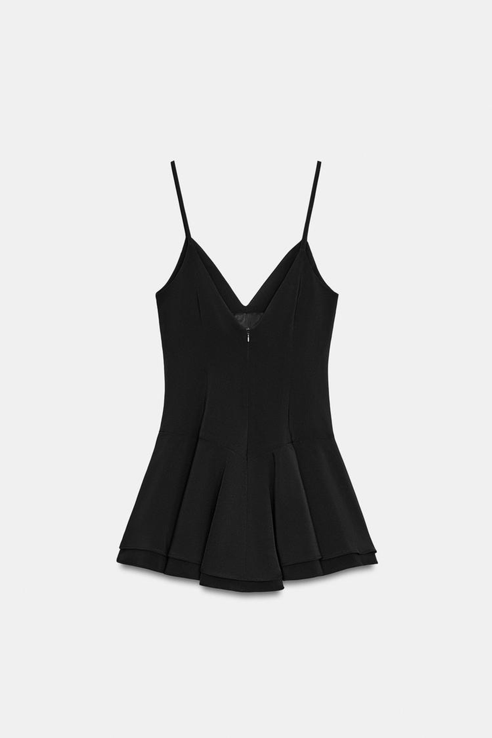 ZARA КОРОТКОЕ ПЛАТЬЕ-КОМБИНЕЗОН, ЧЕРНЫЙ