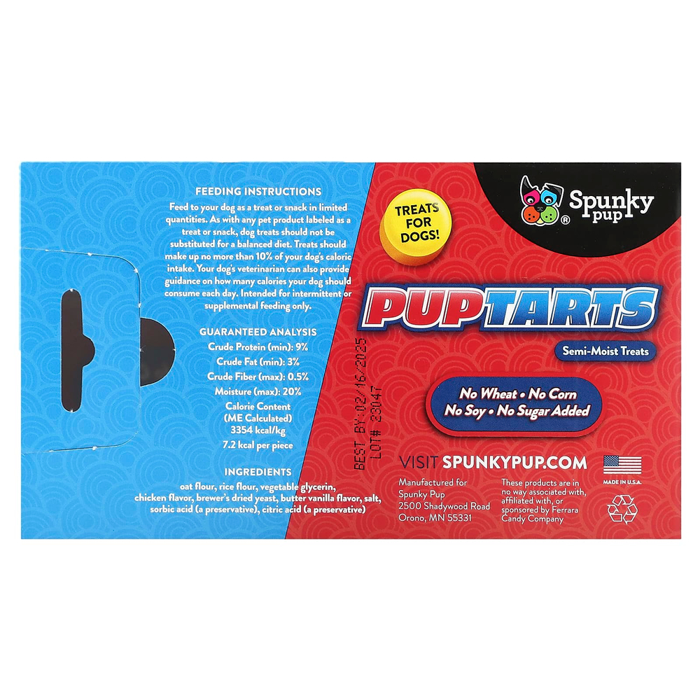 Spunky Pup, PupTarts, лакомства для собак, с курицей, 142 г (5 унций)