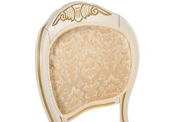 Деревянный стул Лауро слоновая кость с золотой патиной / бежевый тесьма 11