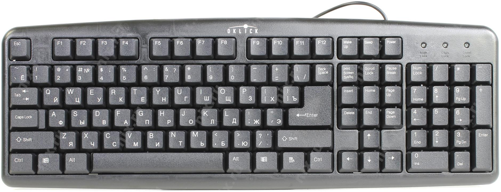 Клавиатура Оклик 100M HW3 черный USB (654570)
