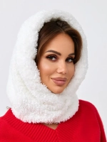 Капор зимний вязаный капюшон на флисе