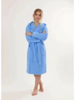 Халат детский махровый "Элит" с капюшоном, цвет: 012-Голубой