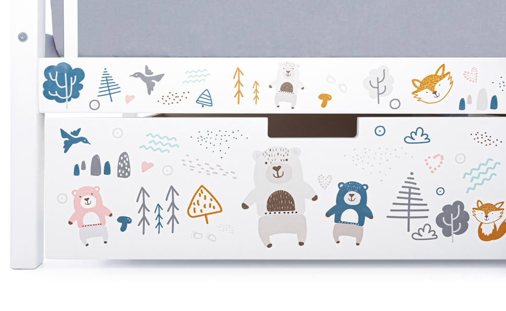 Детская кровать тахта Бельмарко Svogen белый мишки