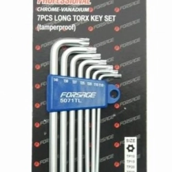 Набор ключей TORX Г-образных экстра длинных 7пр.(Т10,Т15,Т20,Т25,Т27,Т30,Т40) в пластиковом держателе Forsage F-5071XL