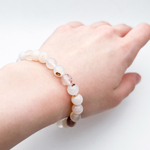 Браслет, халцедон, диаметр бусин около 8 мм, размер 17 см