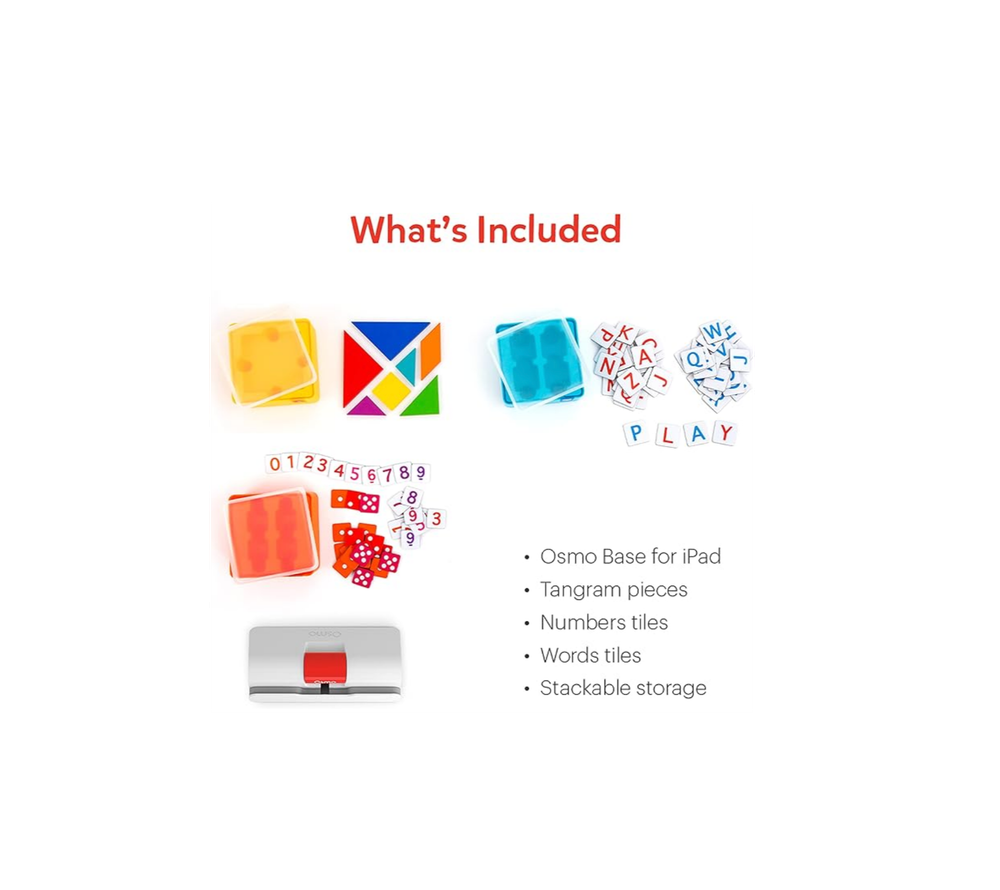 Osmo — Стартовый набор Genius для iPad и iPhone — 5 обучающих игр — возраст 6–10 лет — математика, правописание, творчество и многое другое — игрушки STEM в подарок для детей, мальчиков и девочек — возраст 6, 7, 8, 9, 10 лет (база Osmo включена)