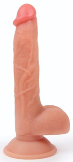Телесный реалистичный вибратор-ротатор с пультом ДУ (Цвет: телесный)
