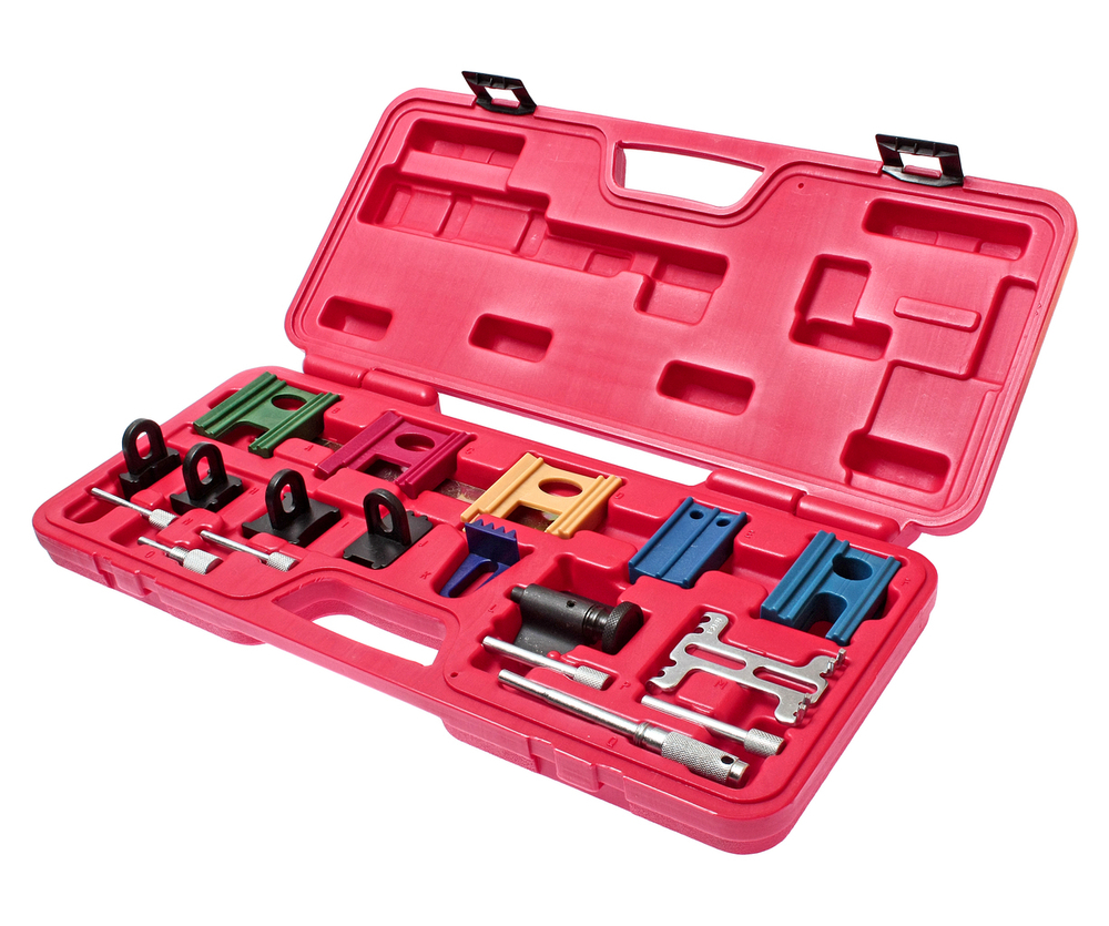 Фиксатор распредвала для установки фаз ГРМ универсальный 19 предметов в кейсе JTC