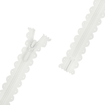 Молния декор. "GAMMA"  Premium, 20 см неразъёмная, №101 белый