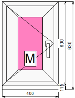 Пластиковое окно 600 х 400 ТермА Эко + Москитная сетка