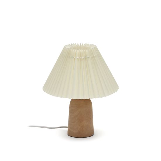 Colour Настольная лампа из натурального дерева и бежевым абажуром