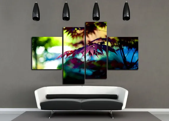 Модульная картина "Листья рябины"