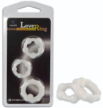 Набор из 3 белых рельефных эрекционных колец (Цвет: белый)