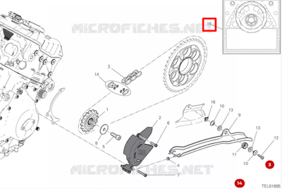 Ducati Комплект цепь + звезды Streetfighter V4 67621211A