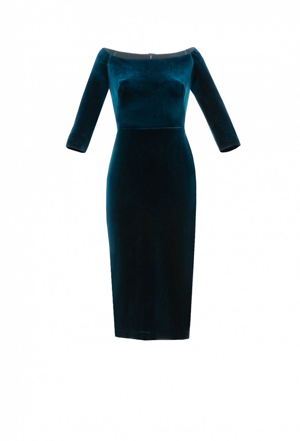 Бархатное платье-футляр с глубоким декольте 09-02-24 FW