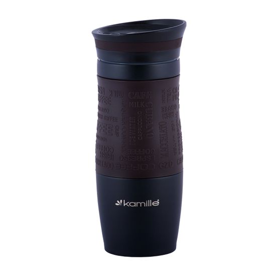 Термокружка 380 мл. из нержавеющей стали Kamille KM 2069A с TPR-вставкой
