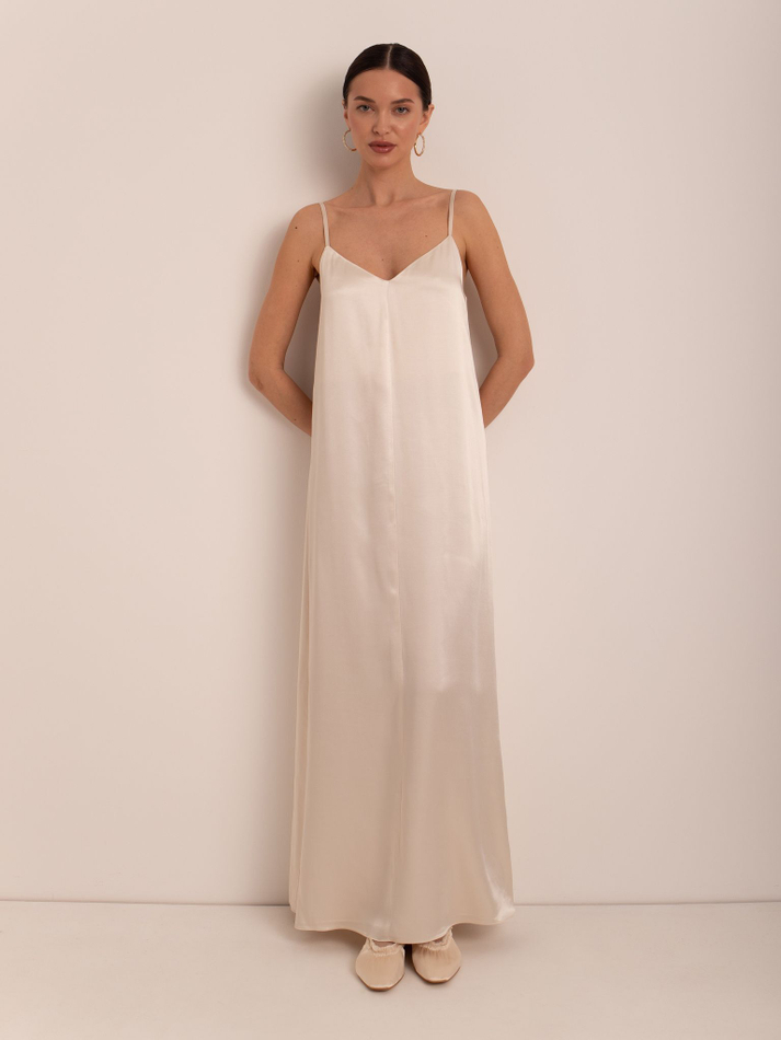 Платье-комбинация "Инэс" (44 / Кремовый / Вискоза 100%)