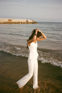 ZARA БРЮКИ FLARE ИЗ КРЕПА, БЕЛЫЙ