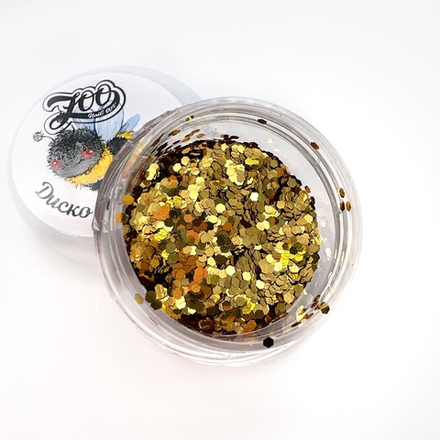 1719 Шестигранники 1 мм "Диско соты" 2 г золото