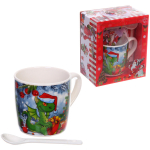 Кружка керамическая 200мл «Загадочный Дракон» с ложкой в подарочной коробке