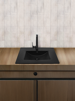 Раковина врезная (матовая черная) WeltWasser WW  DEILBACH 7506- 60 MT- BL 600х470х180