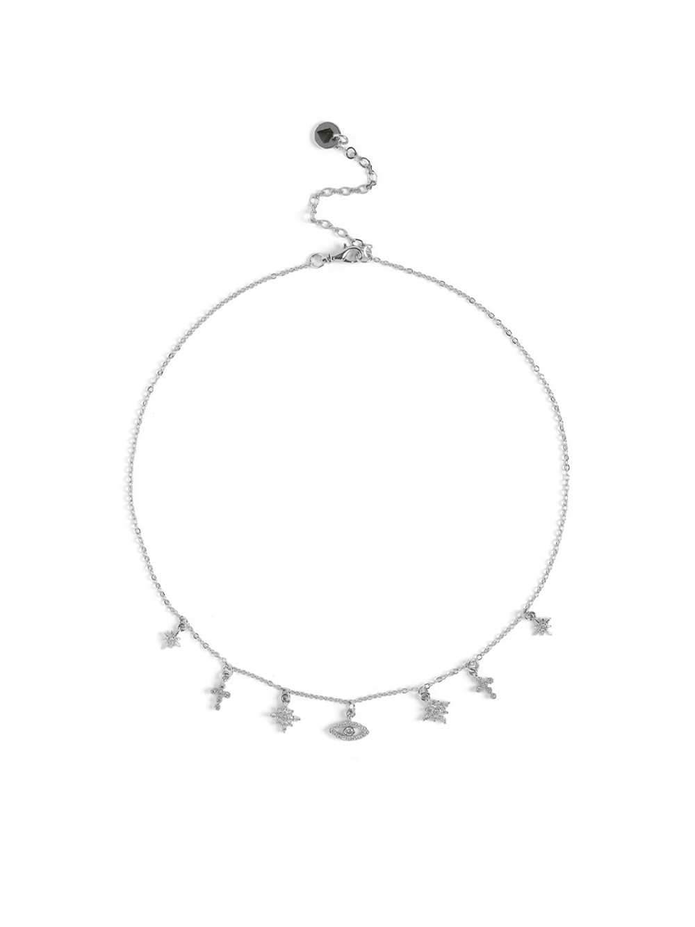 Колье "Cross Star Eye" Silver