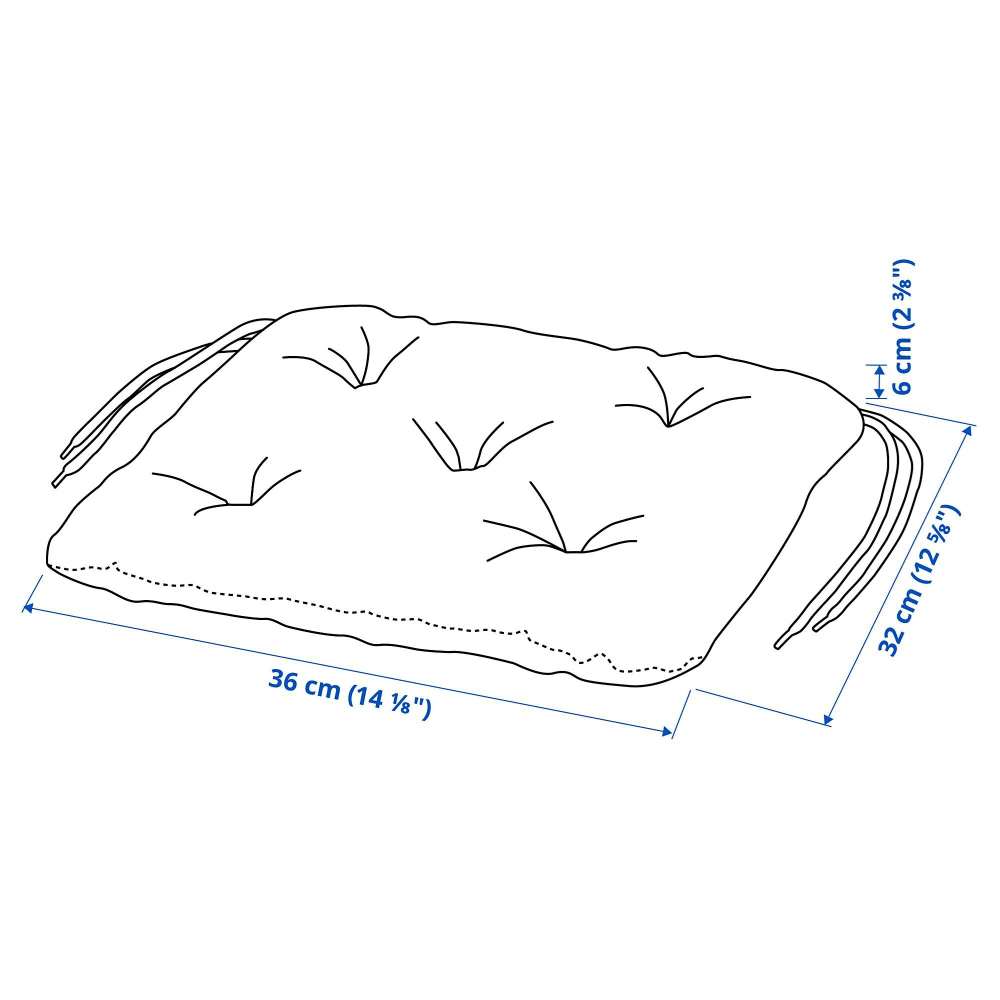 Подушка на стул IKEA KUDDARNA (КУДДАРНА), Бежевый, 36х32 см