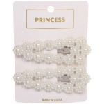 Зажимы для волос 2шт «New collection -Жемчужинки», овал, цвет белый, 8*3см