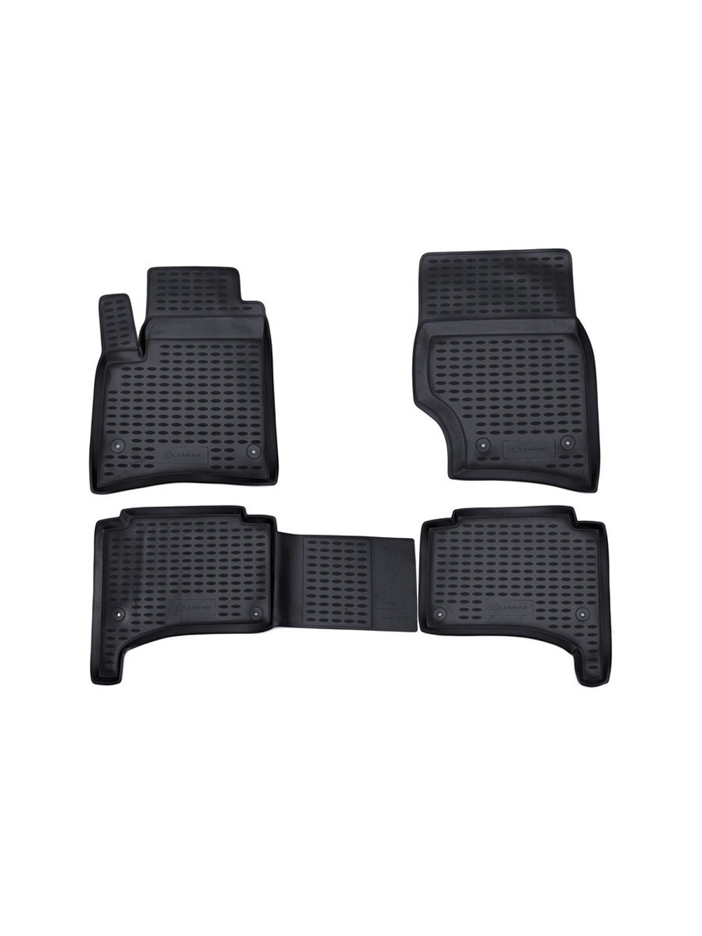 Коврики в салон для VW Touareg (I, Ir) 2002-2010, 4 шт., под штатный круглый крепеж (полиуретан, серые) NLC.51.01.211K