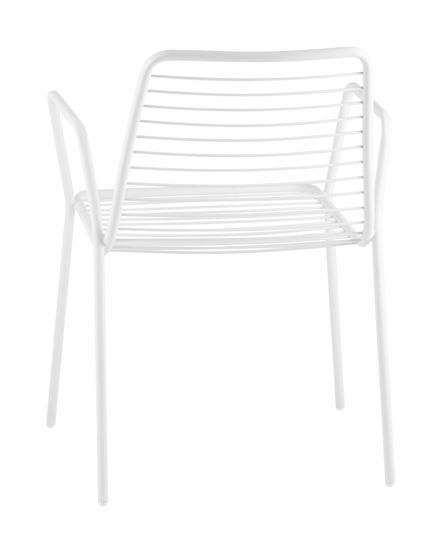 Стул с подлокотниками Дели металл белый