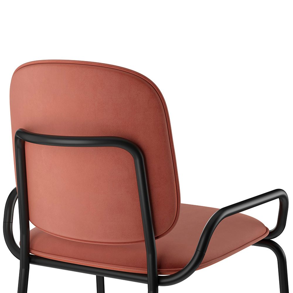 Стул барный Ror, 2 Frame, велюр, черный/темно-красный