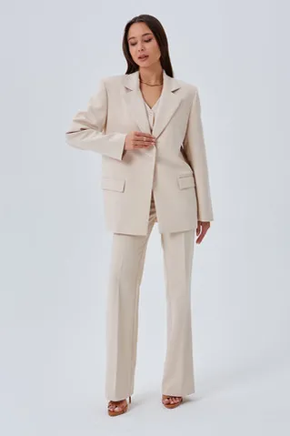 Пиджак свободный костюмный бежевого цвета