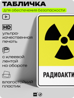 Табличка для обеспечения безопасности "Радиоактивно", для производства, предприятия, организаций, 40х30 см, Silver Plane x Айдентика Технолоджи