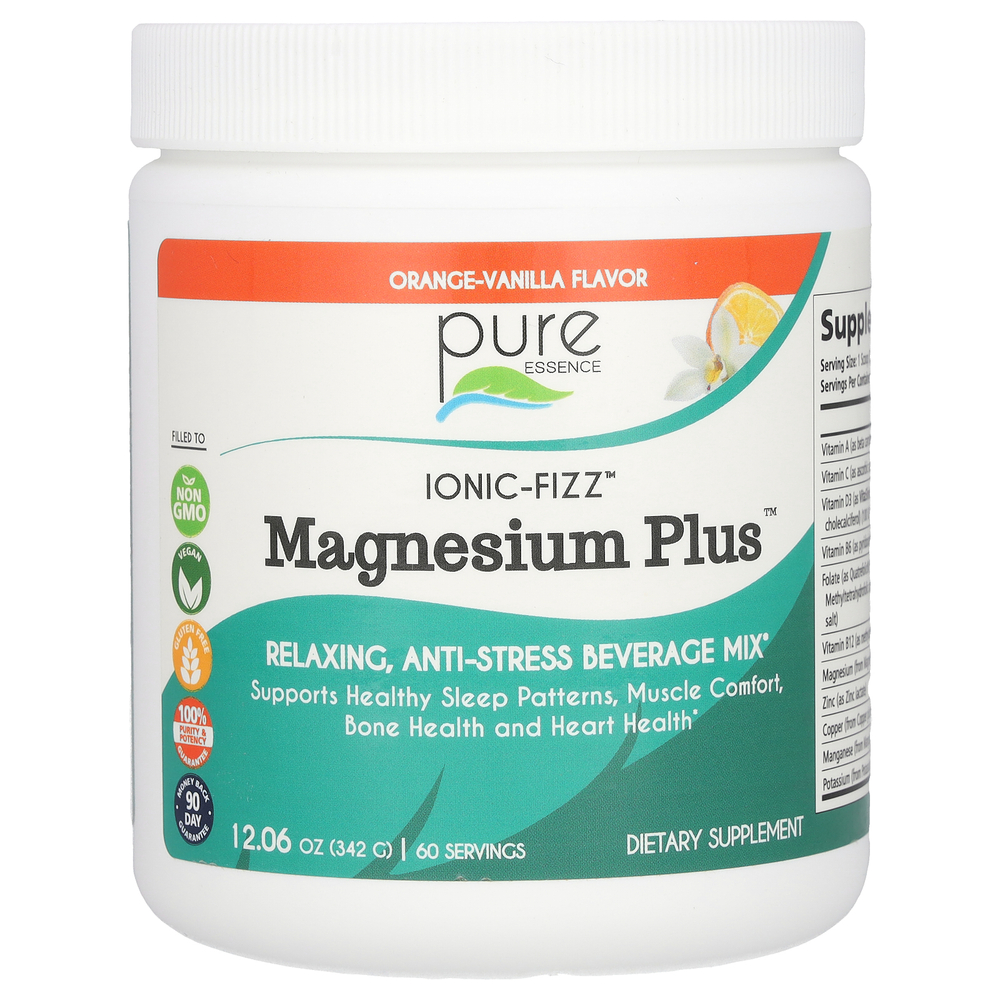 Pure Essence, lonic-Fizz™, Magnesium Plus™, со вкусом апельсина и ванили, 342 г (12,06 унции)