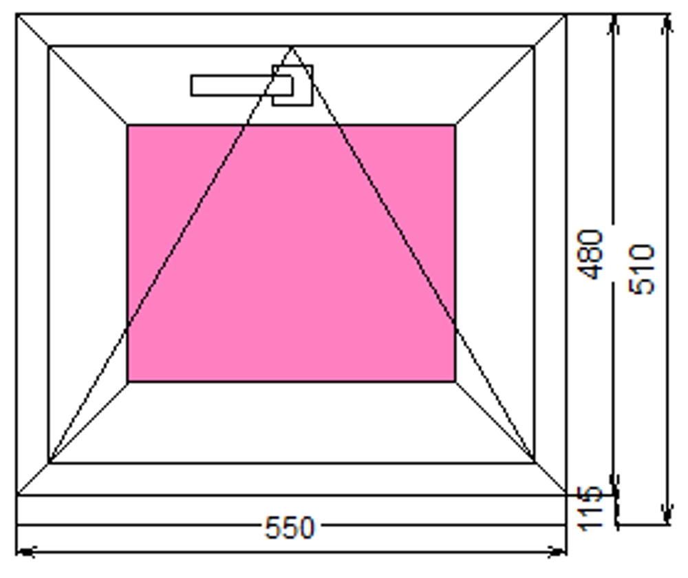 Пластиковое окно 480 х 550 фрамуга (форточка) ТермА Эко