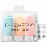 Дорожный набор флаконов в косметичке с наклейками, 3х60 мл, 3 матовых цвета, DASWERK, 609296
