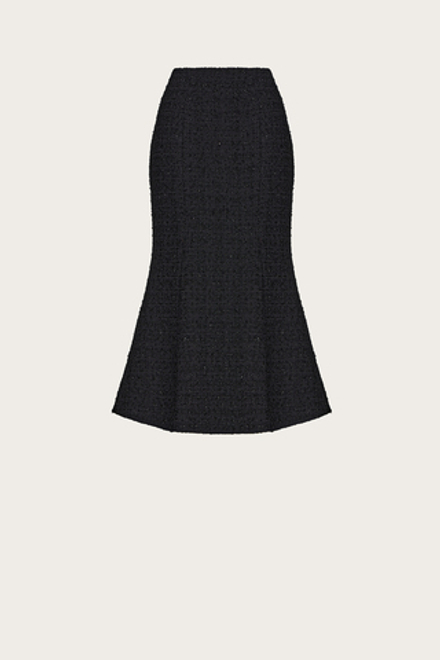 Юбка-годе из черного хлопкового твида