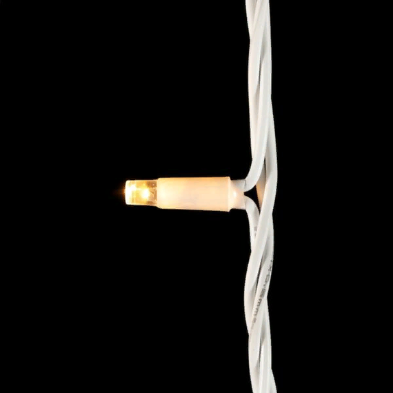 Светодиодная гирлянда с колпачком 75 теплых белых LED ламп 10 м., 24В., белый каучуковый провод, IP65, LTC (LL75-8-1WW)