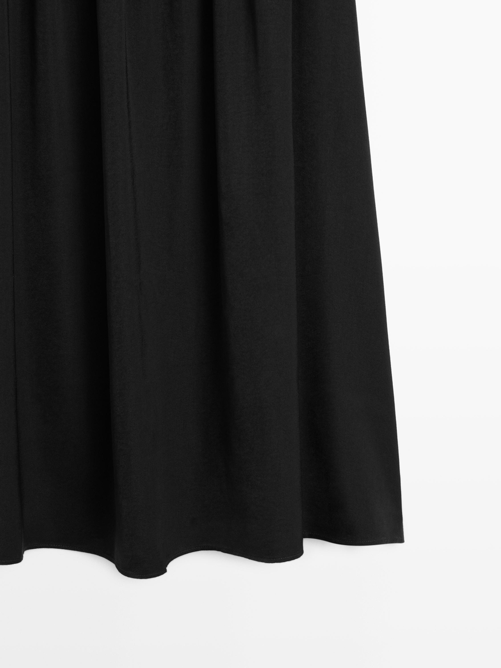 Massimo Dutti Струящаяся юбка миди с контрастными деталями, черный