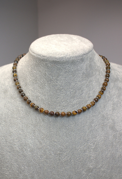 Колье-чокер с тигровым глазом "Солнечный страж"