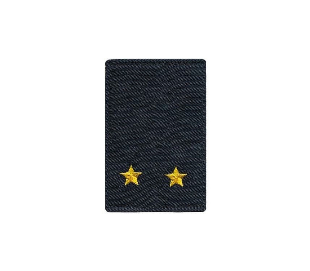 Фальшпогоны Полиция темно-синие с вышитыми звездами (лейтенант) на липучке