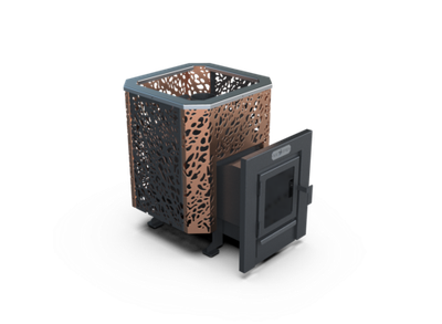 Банная печь Душа- 15 Сетка Леопард стекло 8мм