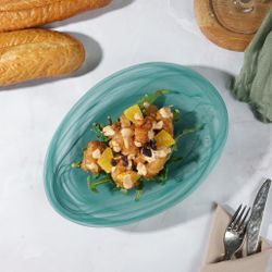 Салатник 400 мл 24*17 см h2 см овальный   матовое стекло P.L. Proff Cuisine [6]