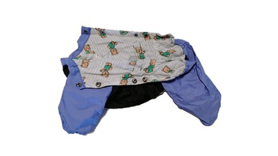 Комбинезон,  утепленный байкой 22 мальчик (обхват груди 39 - 46) черный - серо-голубой